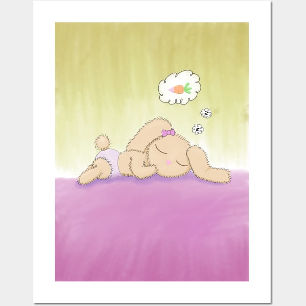 B. B. Bunny Sleeping Girl Wall Art by Myowu